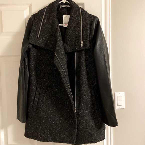 New Noisy May Coat with vegan leather sleeves - Picture 2 of 5